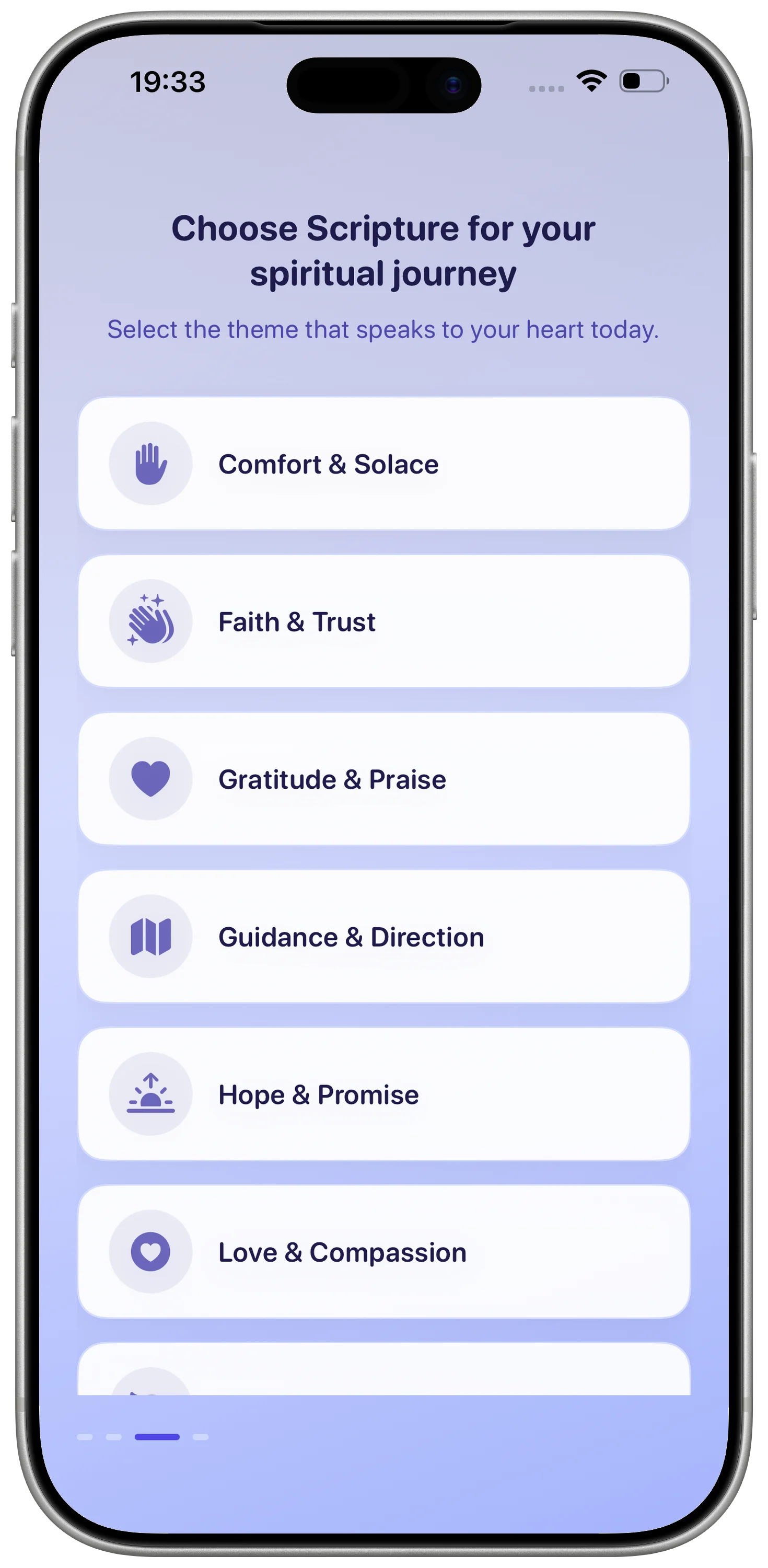 BibleVerse Journal Bible verse explore screen