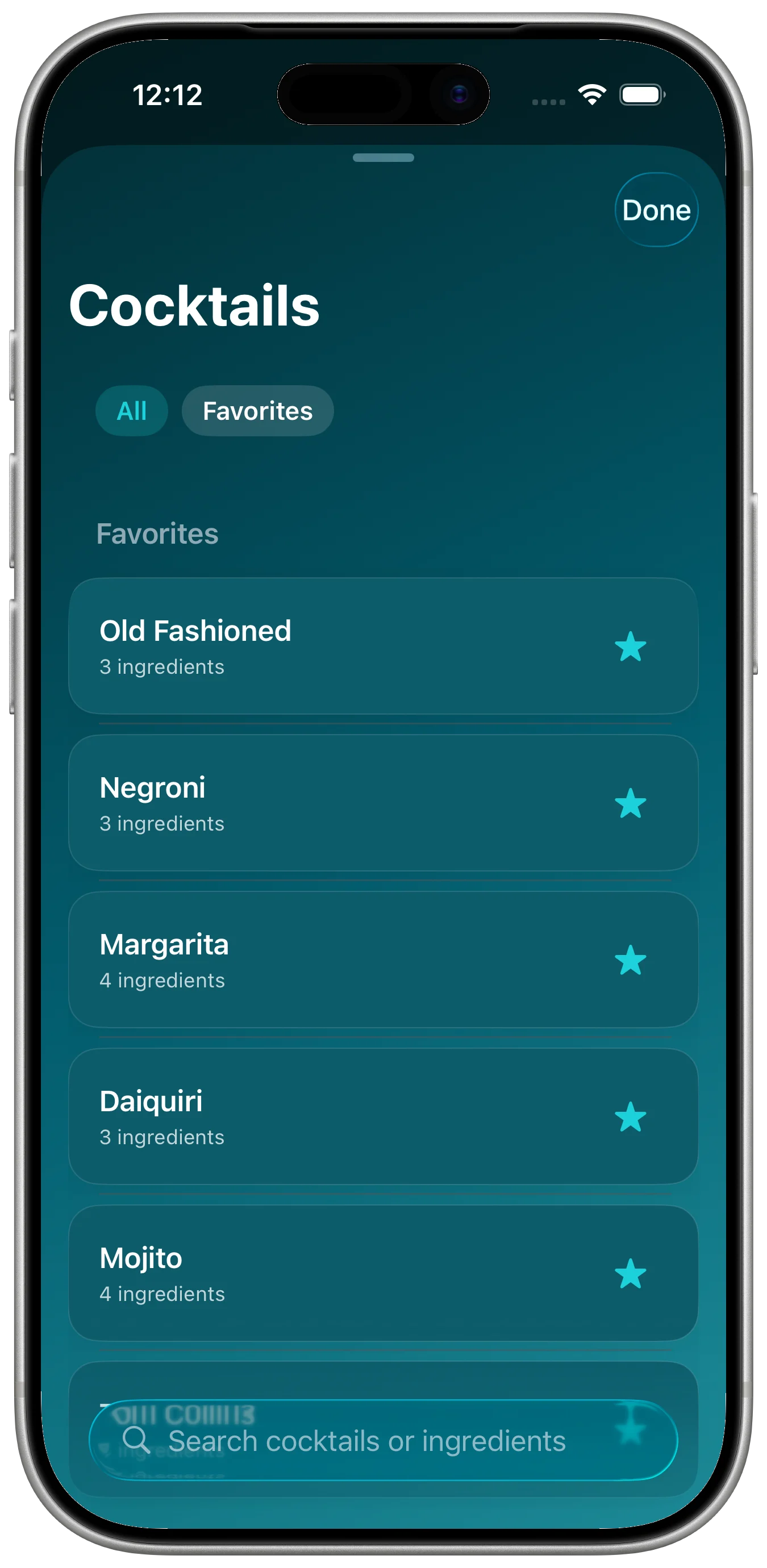 Cocktail Calculator Pro app screenshot 3