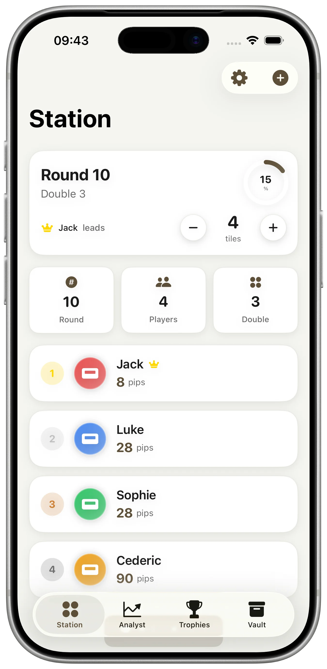 Domino Master Scoreboard game setup screen