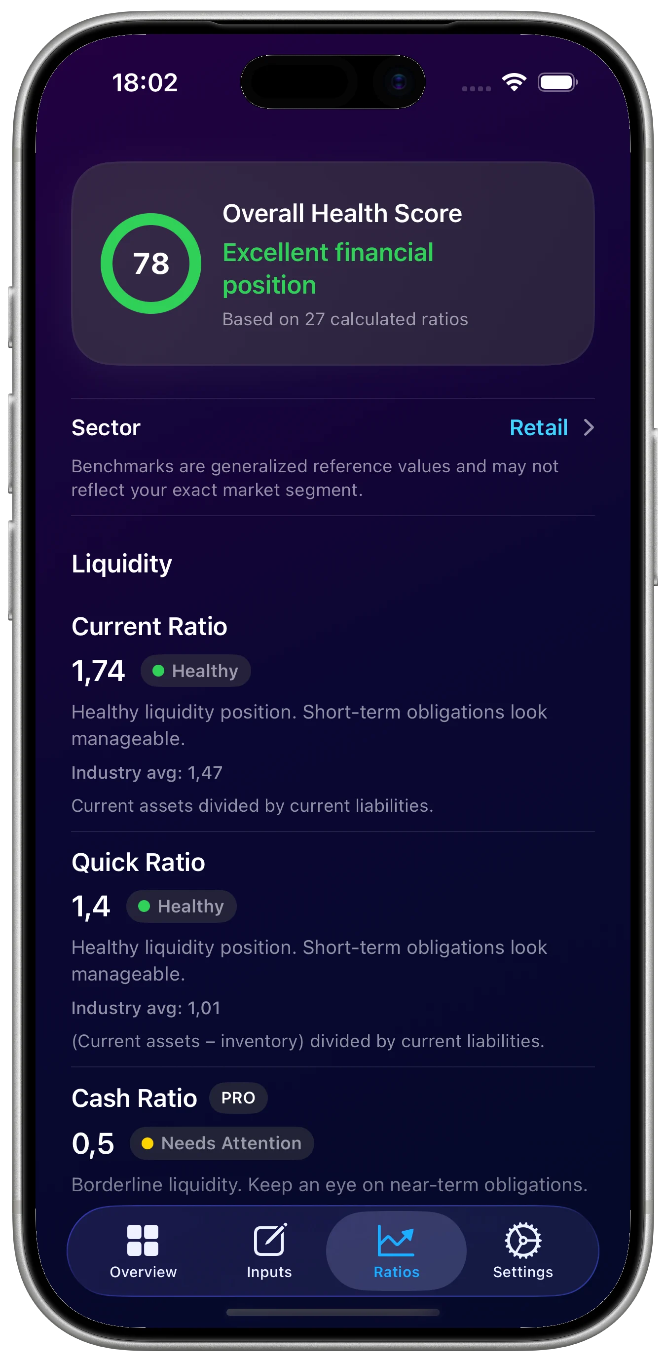 Financial Ratios Pro app screenshot 3