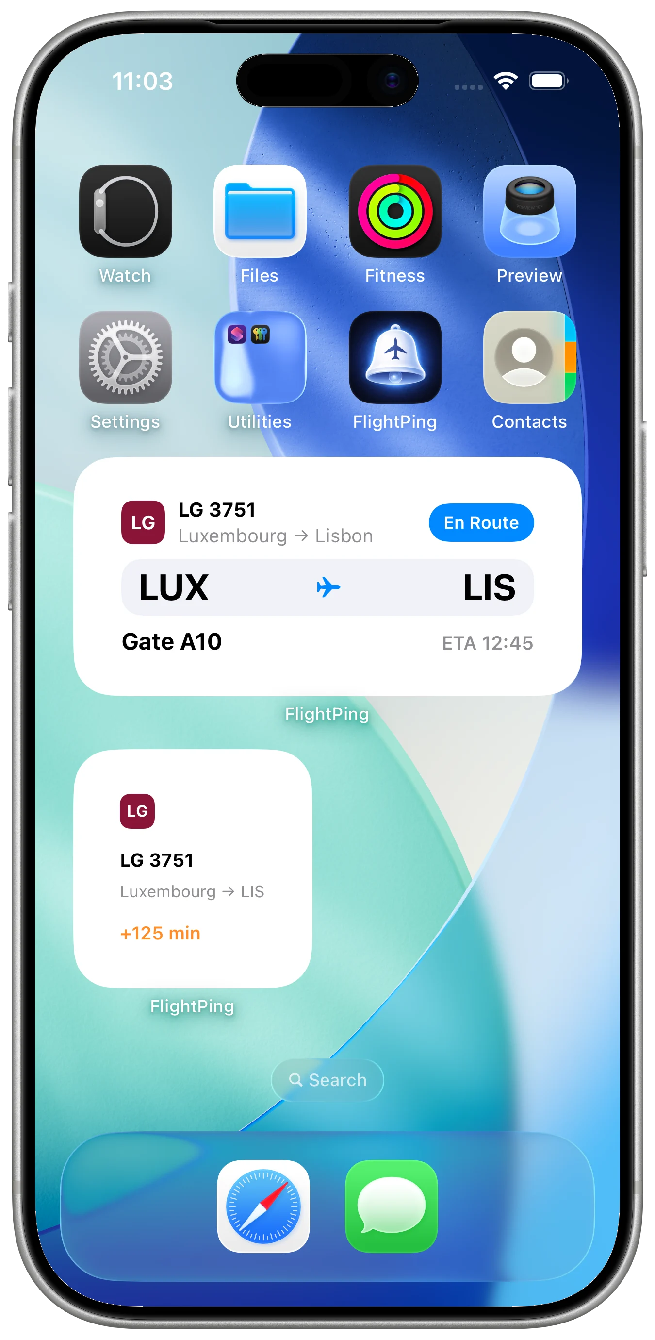 FlightPing flight search screen