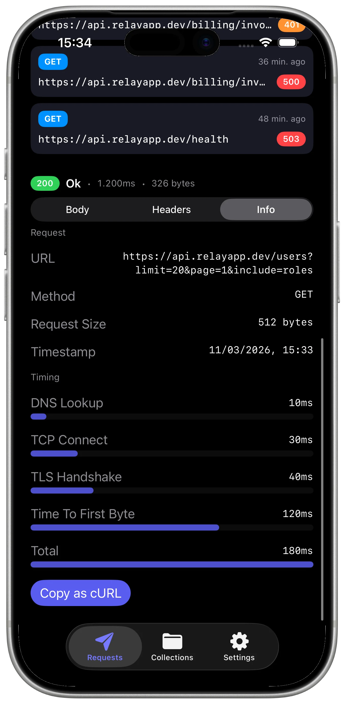 Relay HTTP and REST Client request builder screen