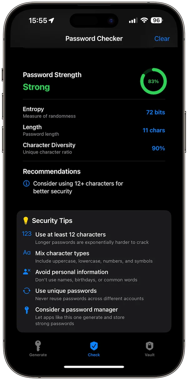 StrongPass Password Generator app screenshot 2